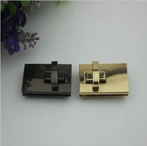 Quality Fancy simple design gold &amp; gunmetal color zinc alloy fittings metal twist turn lock for handbag wholesale
