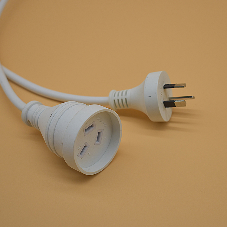 AC Power Cord Standard Australian AU 3-Pin Plug Custom Length White Power Extension Lead Cord Rated Current 5A