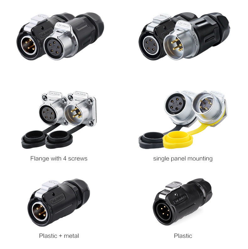 LP20 5pin DC Jack Wiring Connector Waterproof IP65/IP67 Electrical Cable Connector Price Reasonable