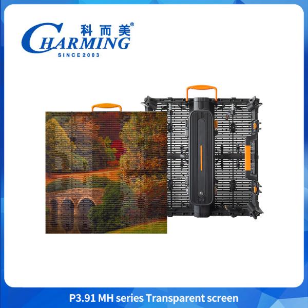 High Brightness P3.91 MH Outdoor Curtain Shop Window Glass TV LED Panels Mesh