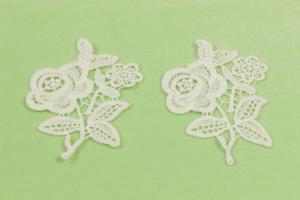 Quality Dainty White Floral Lace Applique OKEO TEX 100 Approved Multiapplication wholesale