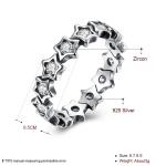 925 Sterling Silver Rings Paved Cubic Zircon Star Finger Ring For Women Silver