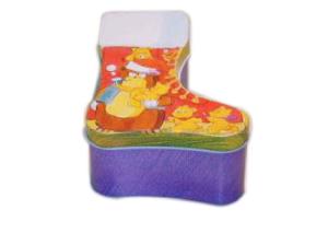 Quality Classic Tin Gift Box , Christmas Stocking Shaped Sweet Tin Box Durable wholesale