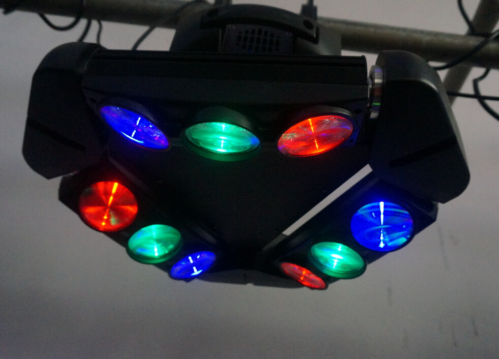 Three Heads Pixel Led disco Dj Beam Moving Heads Stage Light 9 Pcs 10W Rgbw 4 In 1