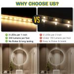 5v 8mm 3000K 320leds IP65 Waterproof 1cm one cut COB flexible SMD2835 led strip