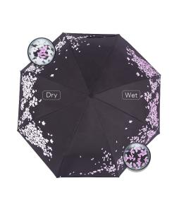Quality Water Discoloration Three Portable Folding Umbrella With Black Coating wholesale