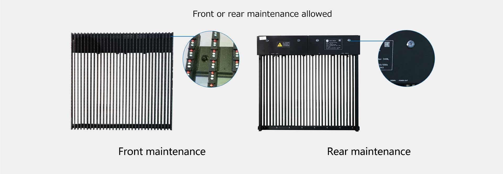 IP65 P8mm Transparent LED Curtain Display 1R1G1B LED Glass Screen