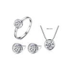 Women 1ct Diamond Moissanite Solitaire Necklace 925 Sterling Silver OEM