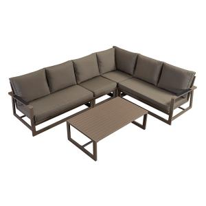 Quality Sectional Plush 100% Polyester Canvas Cushions Outdoor Sofa Set wholesale