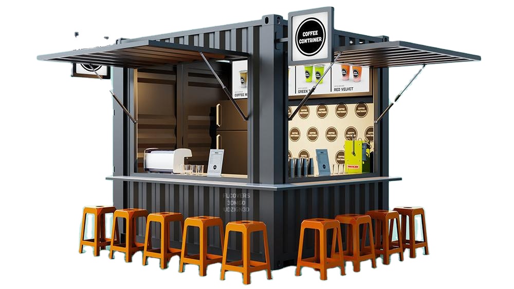 Coffee Shop Bar Street Restaurant Garden Booth 10 feet at 20ft or 40ft with 50/75/100mm Wave Sandwich Panel