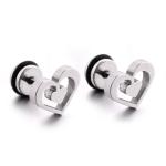 Special double heart shape women stud earrings stainless steel body piercing