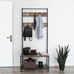 Hallway Coat Rack with Bench, Vintage Coat Stand with Shoe Bench for Sale,