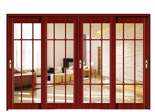 Frosted Glass Aluminum Door Profiles Excellent Thermal Conductivity Custom Size