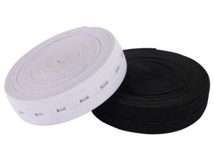 Quality Lightweight Heavy Stretch Waistband Elastic Flat Durable With Button Holes wholesale