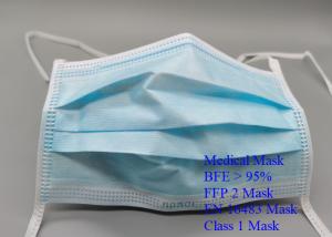 Quality Three Ply Disposable Medical Mask Lint Free Helping Limit Germs Spread En16483 Standard wholesale
