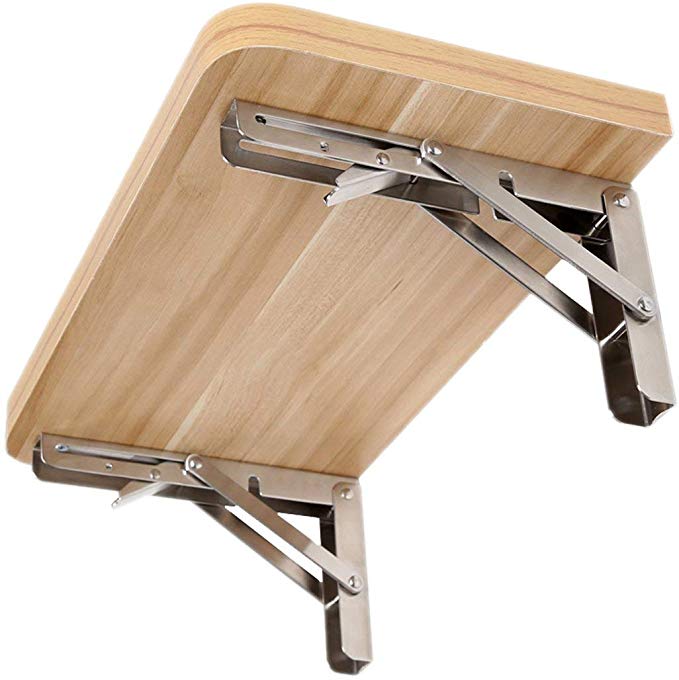 White Stainless Steel Foldable Wall Mounted Work Bench with Included Nuts and Screws