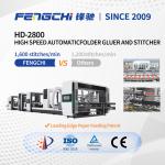 Box High Speed Automatic Folder Gluer Stitcher Machine