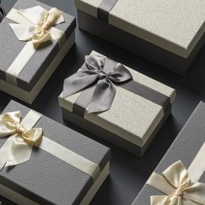 Quality High End Gift Box Packaging Customizable Size For Valentine's Day Mother's Day Black White Bow Decoration Gift Box wholesale