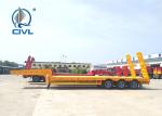 60 Tons Low Bed Semi Trailer , 3 Axles Flat Low Flatbed Trailer Manual