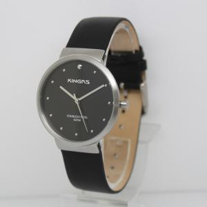 Quality Ladies Fashion Watches,High Quality Stainless steel watch with Genuine Leather strap ,OEM Men Watch wholesale