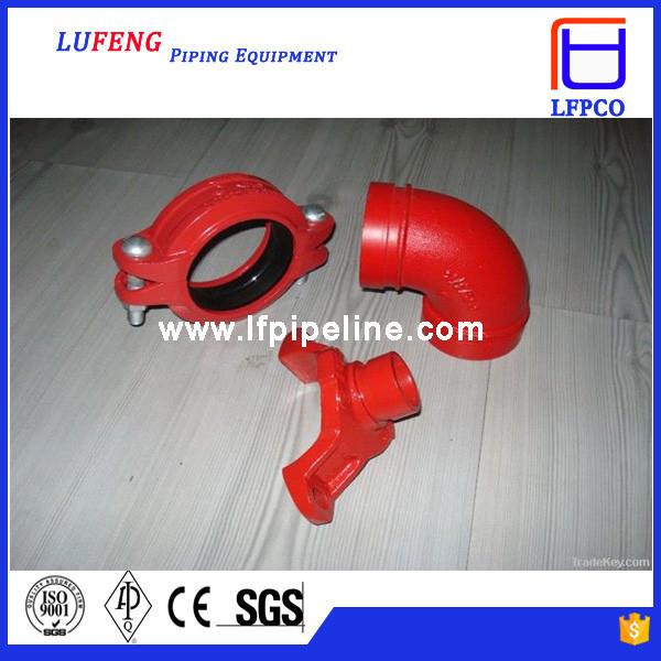 Cheap ductile iron grooved pipe fitting elbow 90 dn150 for sale