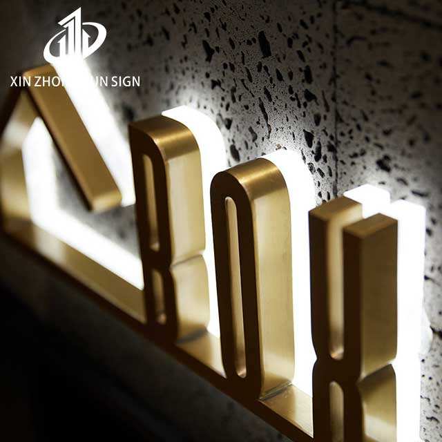 Wholesale Design Back Lighting Alphabet Letter Gold Signage Business Signs Outdoor Store Sign 3D LED Sign