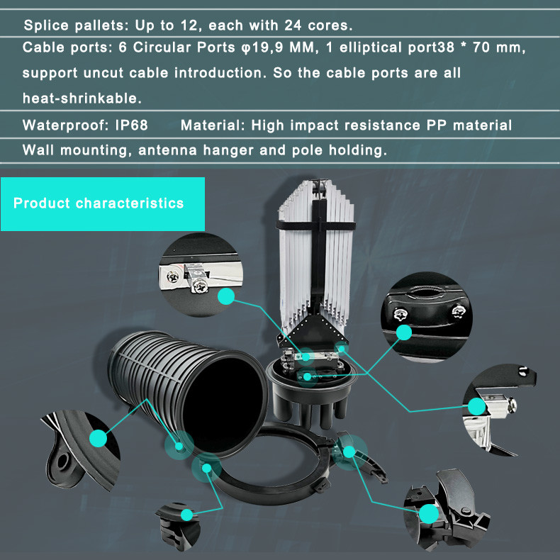 288 Core FTTH Dome Fiber Optic Cable Joint Closure