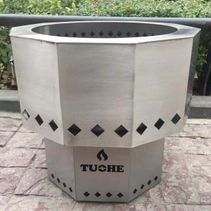 Quality Outdoor Smokeless Wood Fire Pit Stainless Steel 15 Inch Double Flame Fire Pit wholesale