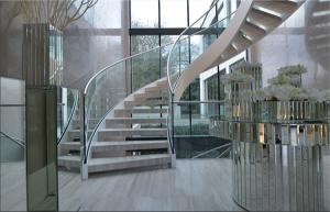 Quality Prefabricated Building Curved Stairs Stainless / Carbon Steel Beam Material wholesale