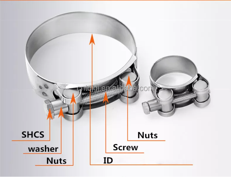 Instock Plain Surface Galvanized Steel Single Bolt Hydraulic Pipe Clamp for Metric Measurement and Heavy Integral Hose