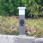 Black Stainless Steel Electrical Power Sockets Outdoor Garden Power Outlet LED