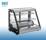 Adjustable Chrome Plated 160L Curved Glass Cake Display Freestanding