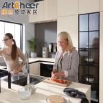 Modular Wooden Kitchen Cabinets with Antique Style and Luxury Marble Top
