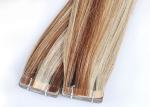 Straight Tape In Human Hair Extensions , Double Dawn Dark Brown Tape In Hair