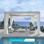 Outdoor 3x4M Aluminium Pergola With Louvered Roof And LED Lights