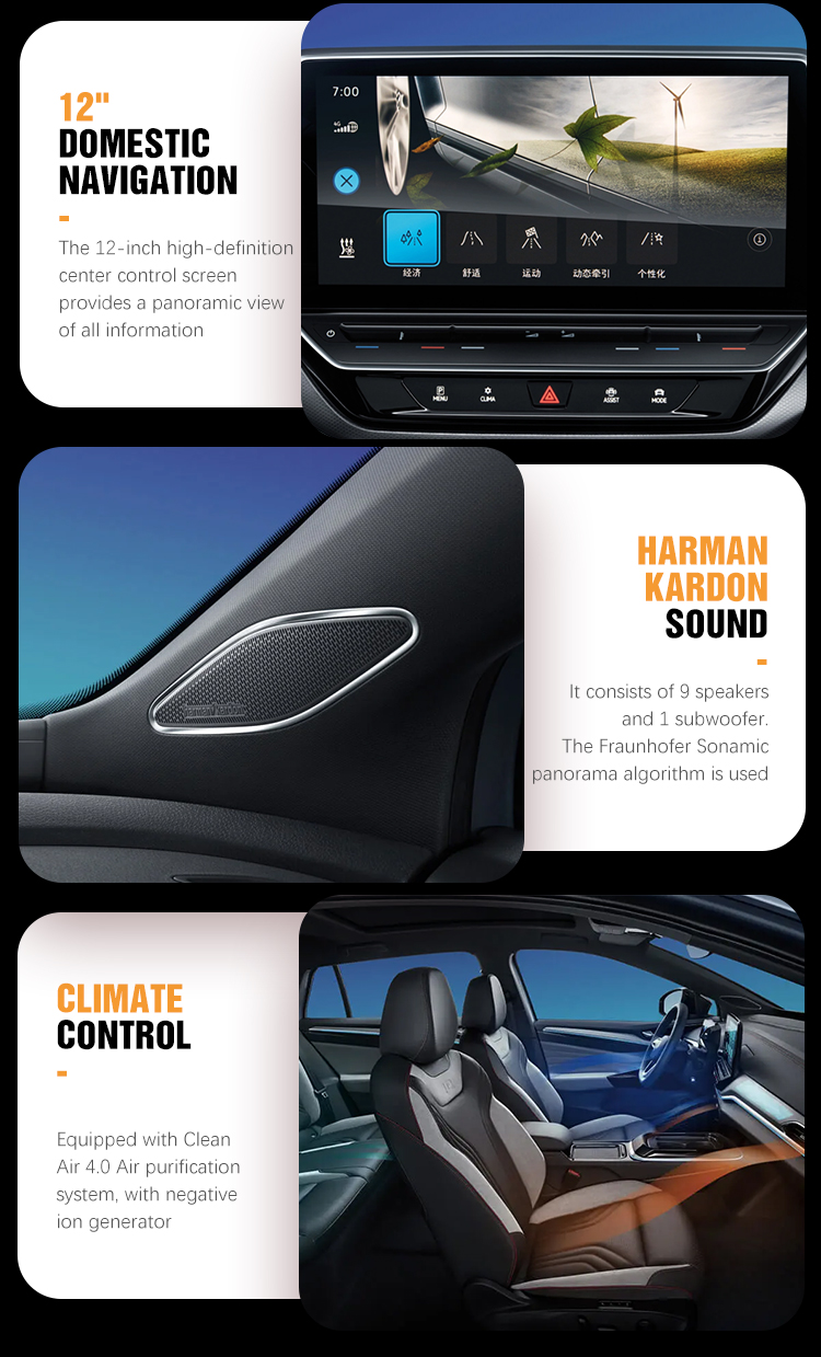 Electric Car EV Id.4 Crozz VW Id4 2023 2024 Id4 Pro Max Speed 160 Km/h 4612*1852*1640 Size