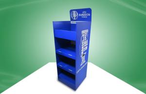 Quality Four Shelves POS Cardboard Displays Blue Assembly Floor Display Stands wholesale