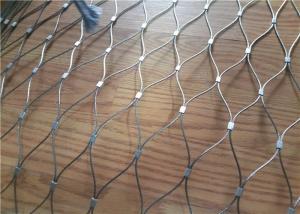 Quality Hand Woven X Tend Cable Mesh , Zoo / Animal Enclosure Wire Rope Ferrule Mesh wholesale