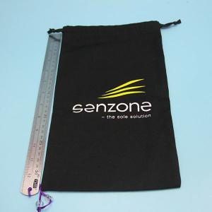 Quality Black Printing Logo 30x45cm Canvas Drawstring Bags wholesale