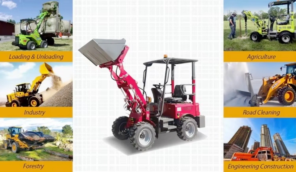 CE Mini Electric Wheel Loader Machine Battery Powered
