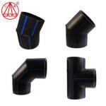 Thickness 2mm~3mm PE Pipe Fitting , 90 Degree Angle Elbow Customized Color