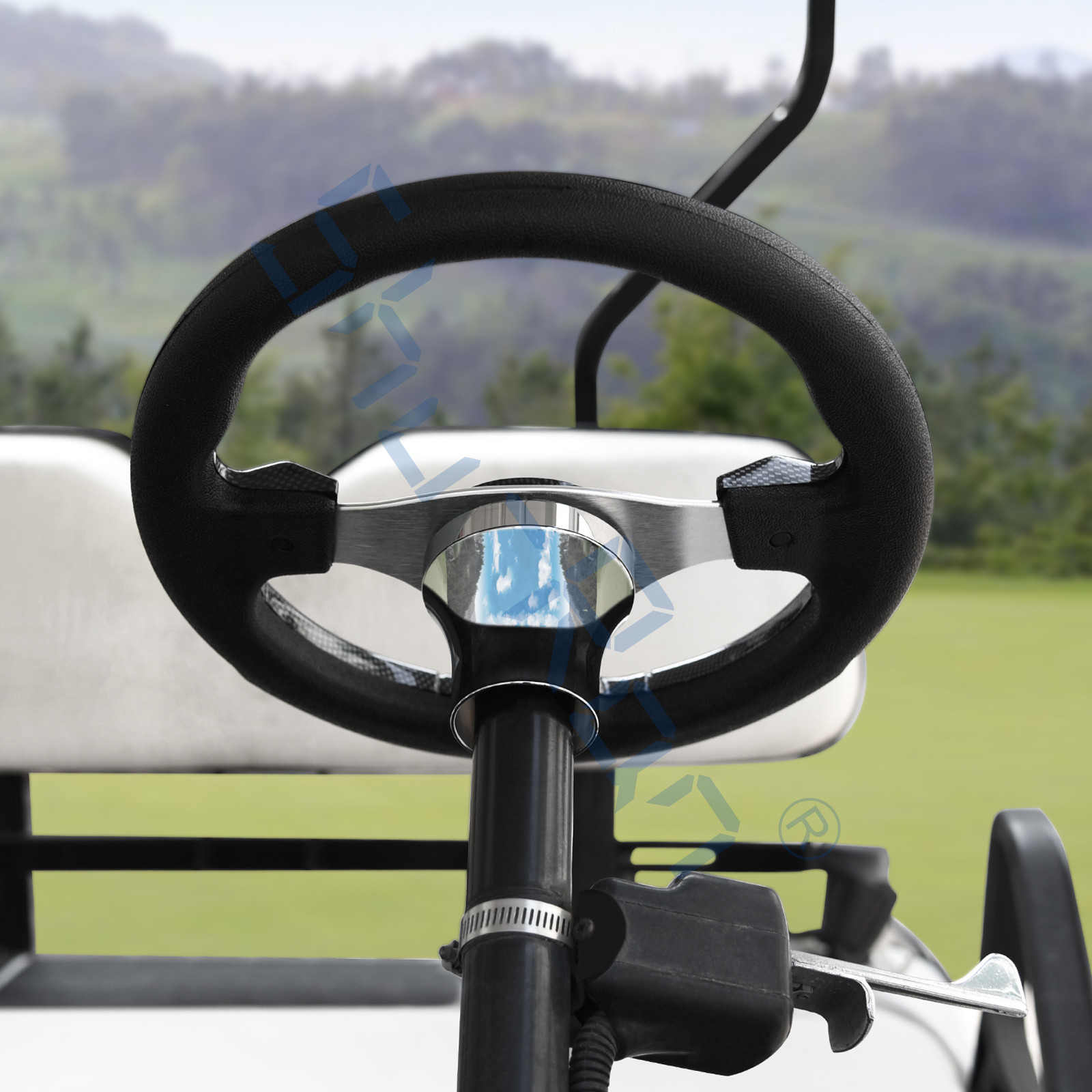 Golf Cart Club Car, EZGO, Yamaha Chrome Steering Wheel Adapter
