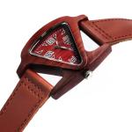 Women Wooden Wrist Watch Black Ladies Quartz Watches Female Bamboo Leather
