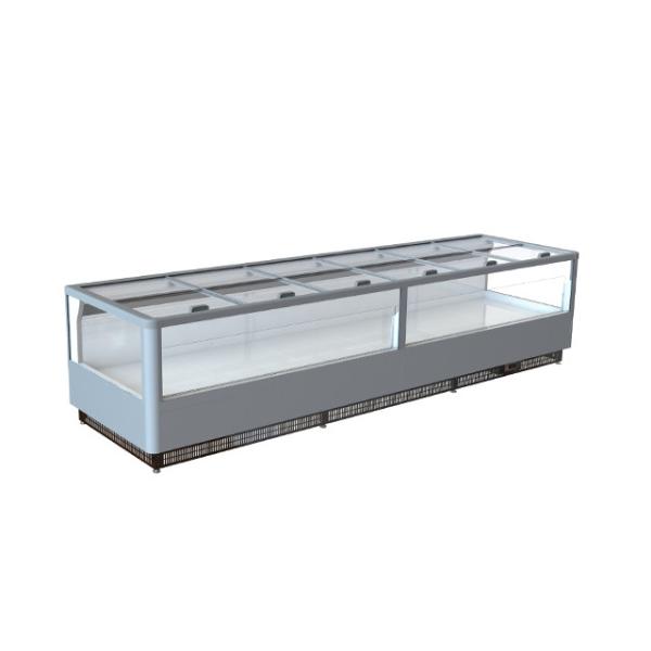 Single Sided Meat Deli Display Case Island Freezer Remote Air Cooling For Frozen