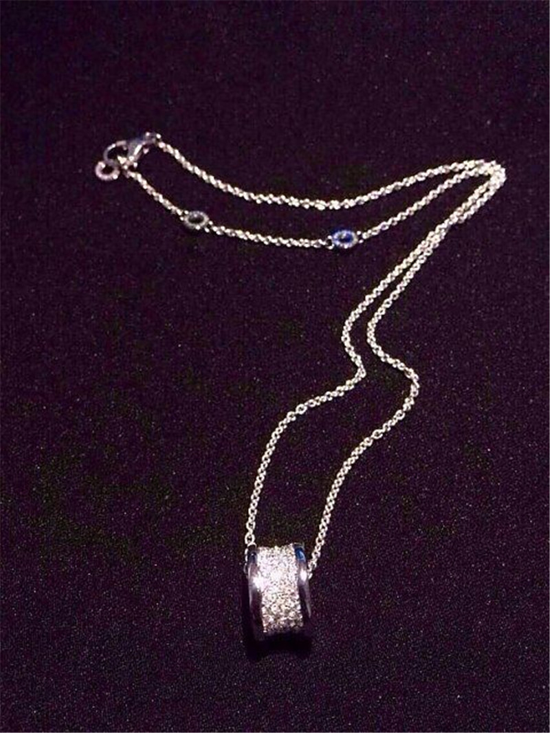Bi Full diamond Necklace 18k gold white gold yellow gold rose gold diamond necklace Jewelry factory in Shenzhen, China