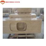 Polished G682 Rust Yellow Granite Stone , G682 Granite Double Sink Vanity Top