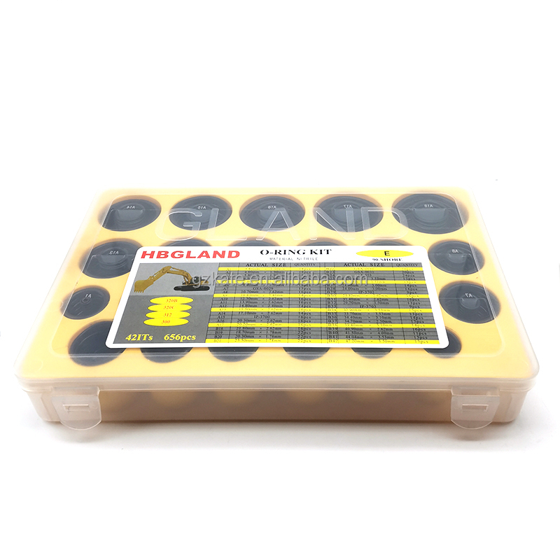 656 PCS Excavator Spare Parts , Rubber O Ring Kit For Excavator