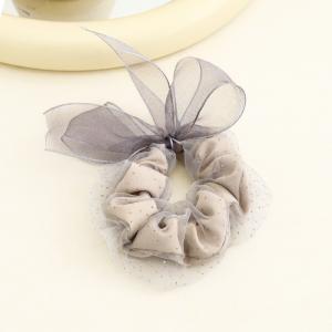 Quality Orange White Yellow Xl Hair Scrunchies With Bow Women Girl Hair Circle Gauze 5 Colors 8g wholesale