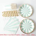 Baby Pink Striped Afternoon Tea 18th 30th 40th Birthday Disposable Party
