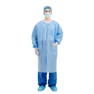 Quality Single Collar PP Disposable Lab Coats ISO13485 Standard wholesale
